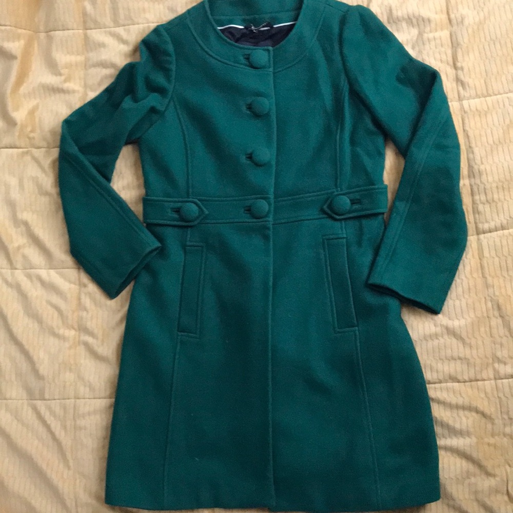 Green wool coat (M)